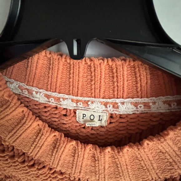 POL Soft Cable Knit Sweater Womens sz S Mock Turtleneck Academia Cottage Core - Picture 4 of 8